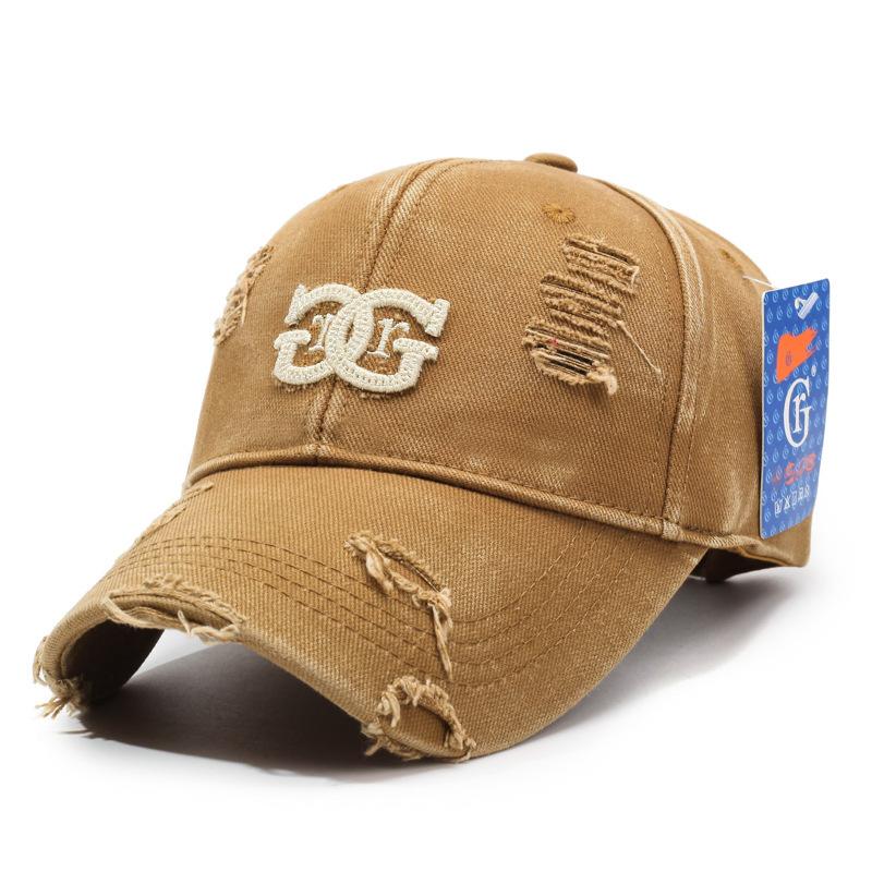 Distressed Baseball Cap Women Unisex Trendy Embroidered Letter Sun Visor Dad Hat