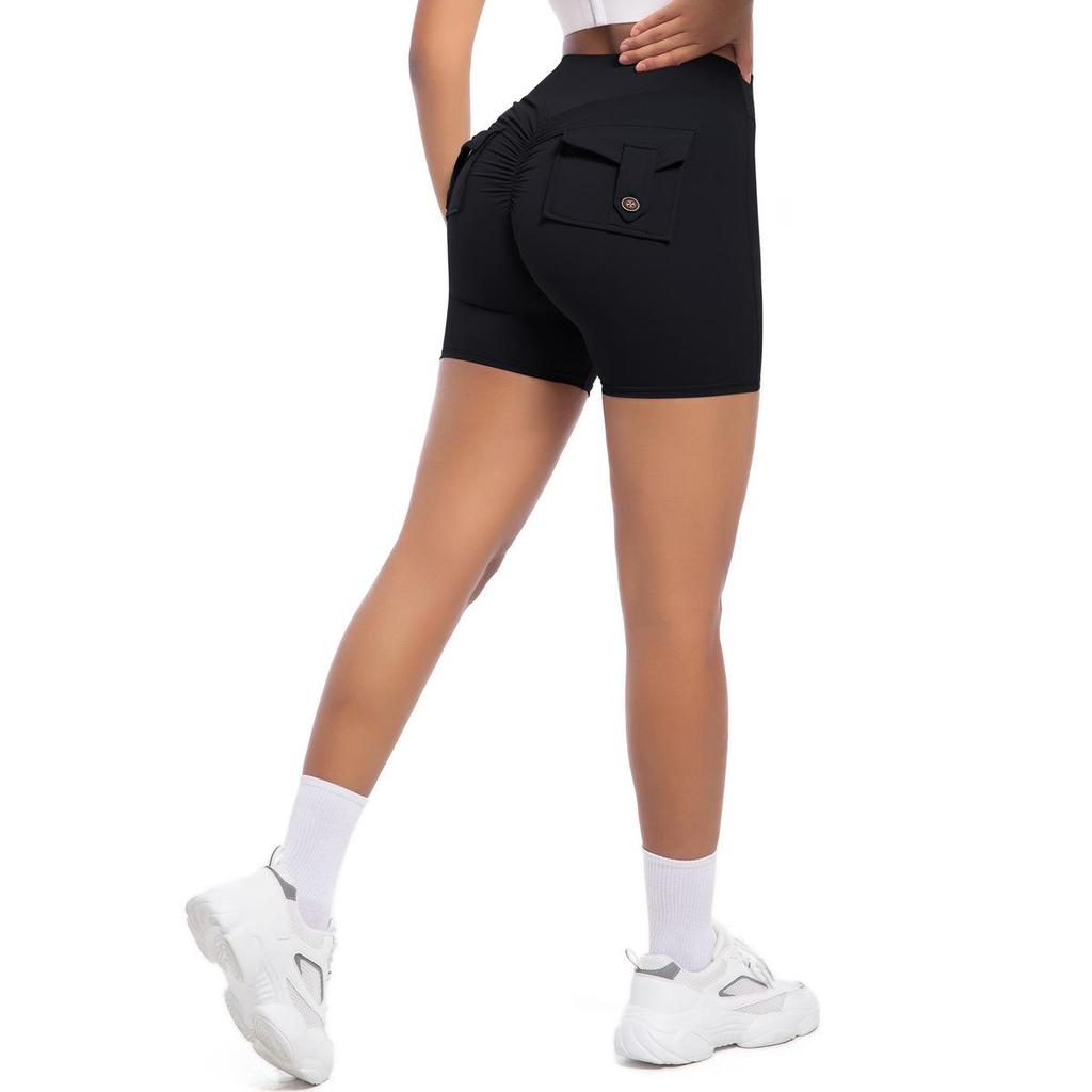European-American High Waist Elastic Peach Butt Leggings - Quick-Dry Yoga, Running & Fitness Pants with Hip Lifting Button.