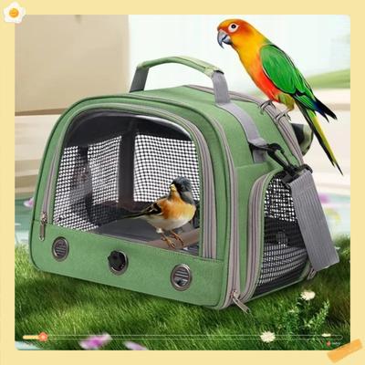 Tragbarer Vogel Papageienkäfig Transportbox Atmungsaktive Reisetasche mit Sitzstange Tablett Vorhang - Rucksack-Stil Vogelkäfig für einfachen Transport
