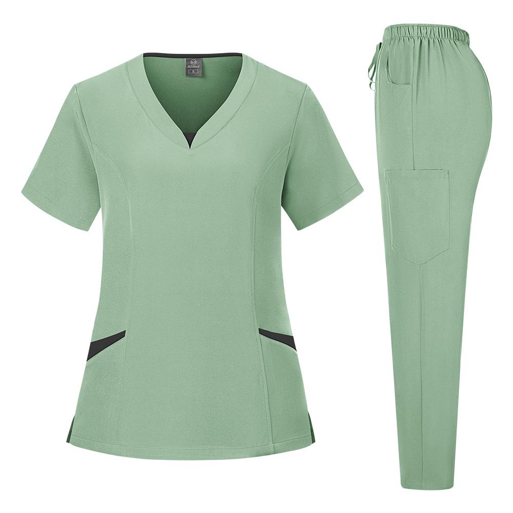 Nurse Uniform Scrub Suit for Operating Room: Breathable, Sweat-Absorbent Two-Piece Medical Workwear Set.