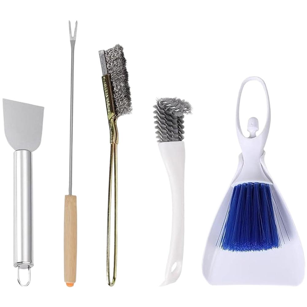 Stainless Steel Cage Cleaning Brush for Parakeets and Long Tail Parrots Featuring Fork and Spatula for Thorough Cage Maintenance