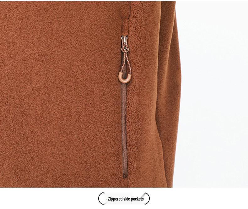 Woodpecker Men's Thickened Fleece Hoodie Jacket - Warm Stand Collar for Autumn/Winter Outdoor Sports