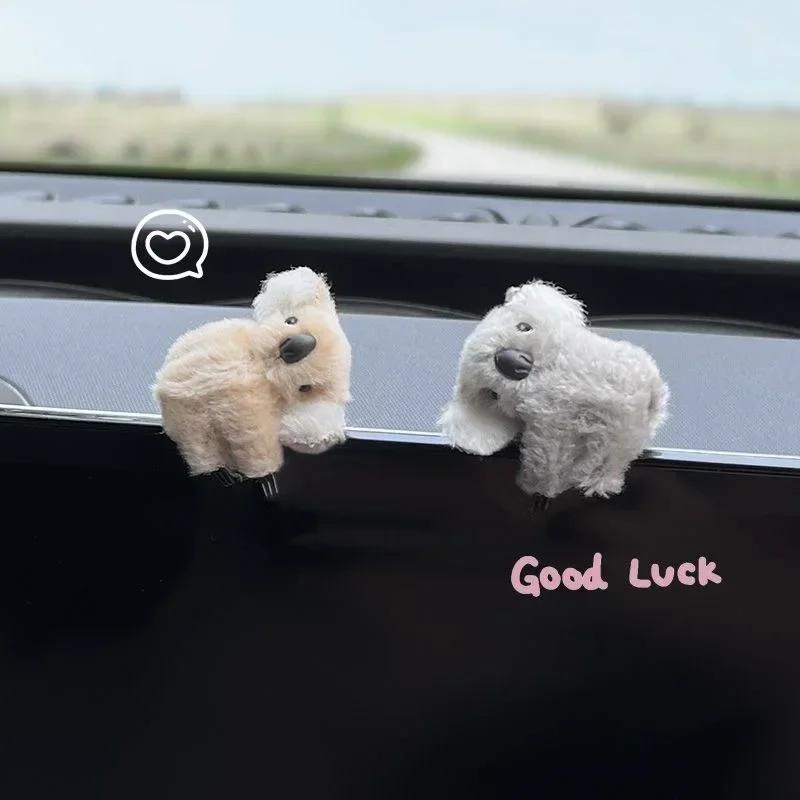 NEW Cute Cartoon Plush Koala Car Interior Decoration Auto Rearview Mirror Control Screen Decoration Car Interior Accessories