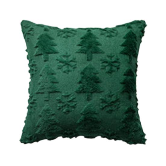 

Рождественская наволочка для декоративной подушки, наволочки с рождественской елкой, мягкие плюшевые наволочки с потайной молнией, зимний домашний декор C зелёный