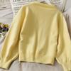 Pullover Strickjacke Weibliche 2023 Frühling und Herbst Strickjacke Frauen Bestickte Lose Gestrickte Pullover Frauen einreiher Pullover
