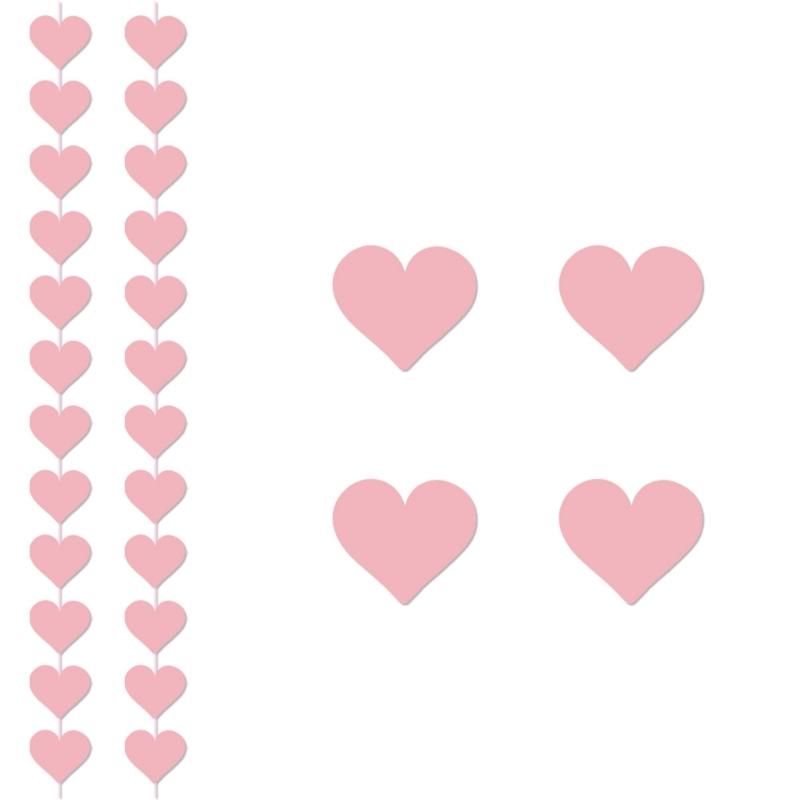 6/8Pieces Love Heart Ornament Valentines Day Heart Hanging Strips For Valentines Day And Wedding Decoration