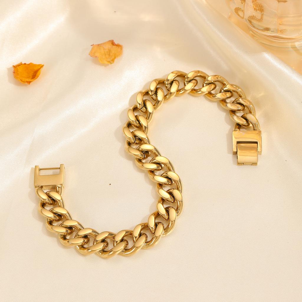 Cuban Chain Trendy Brand Hip-hop Buckle Men's Bracelet