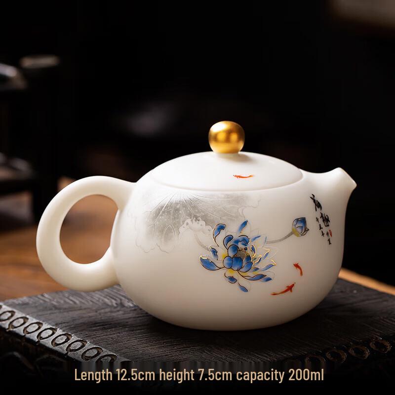 Chaxun Suet Jade Porcelain Xishi Teapot