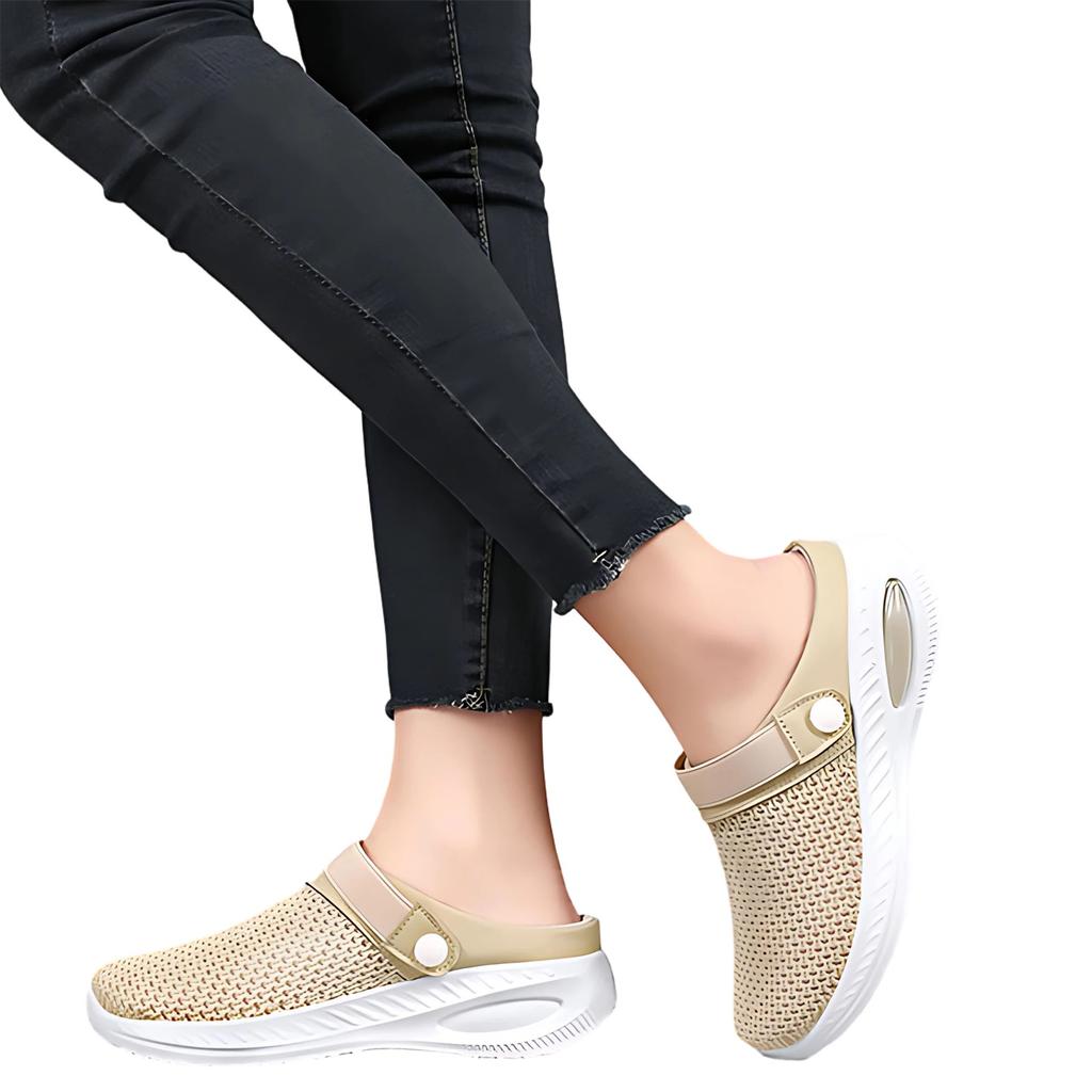 Women's Fashion Round-Toe Casual Mesh Half-Sandals
