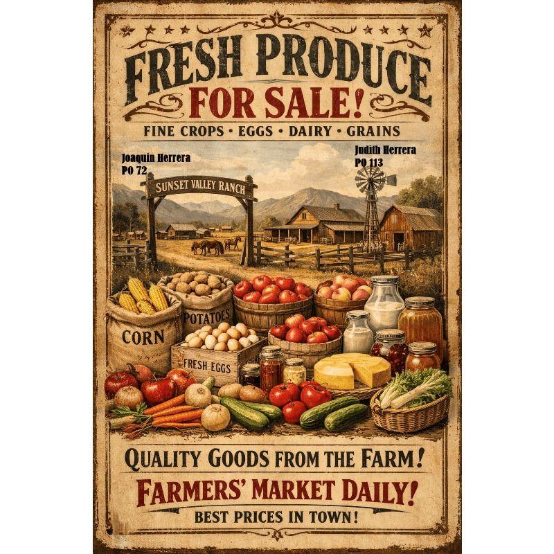 Metal Wall Poster, Agricultural Art, Decorative, 20x30cm