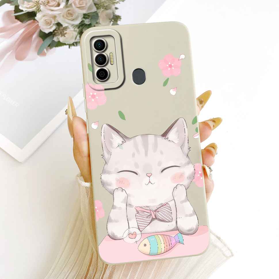 Cover For Tecno Spark 7 2021 Cute Rabbit Casing KF6 KF6j Soft Silicone Casing For Tecno Spark 7 Spark7 Back Cover Coque