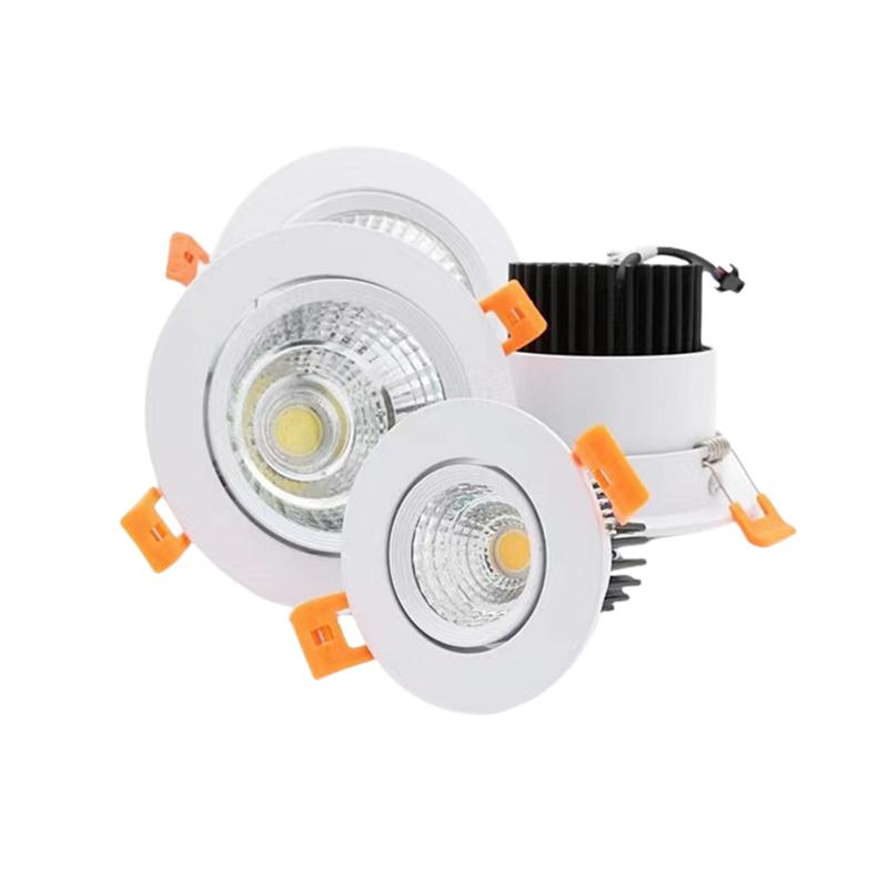 New LED Downlights Angle Adjustable COB Ceiling Lamp Spot Lights 3W 5W 7w 9w 12w 15w18w Rotating AC85-240VDimmable Recessed