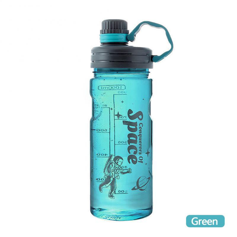 

Creative Large-capacity Food Grade Water Cup Summer New Outdoor Portable Sports Water Bottle Plastic Water Cup Student Drinkware 1100ml зелений