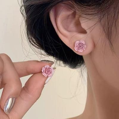Rose Flower Stud Earrings - Women's Niche, Minimalist, High-end, Sophisticated Earrings.