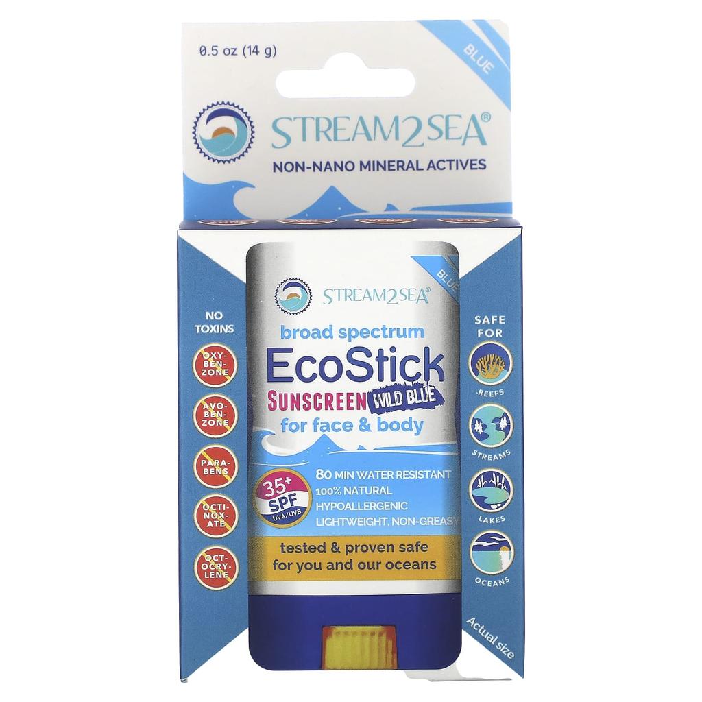 Stream2Sea, Ecostick Sunscreen Wild Blue, Spf 35+, 14G(0.5Oz)