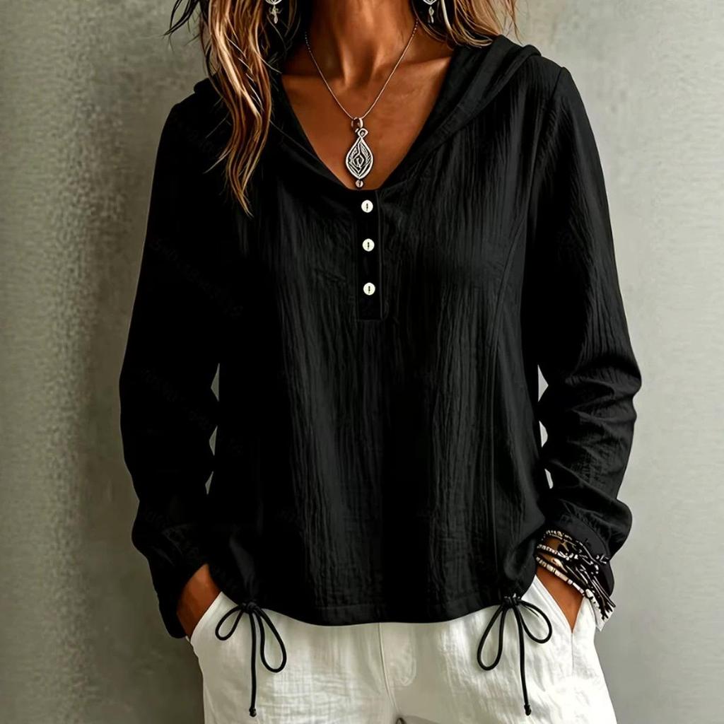 2026 Spring/Autumn Casual Hooded Sweatshirt: Flaw-Covering, Slimming, Versatile Long Sleeve Top