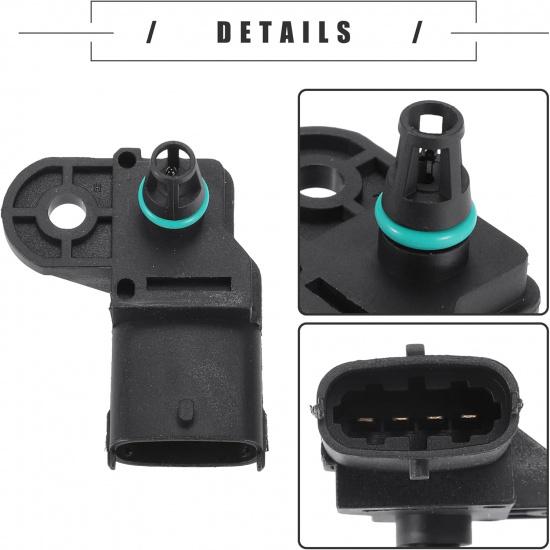 Motoforti Ansaugkrümmerdrucksensor MAP-Sensor, für ALFA ROMEO MITO 955 2008, Kunststoff, Nr.55219296/93313154/68143574AA, Schwarz