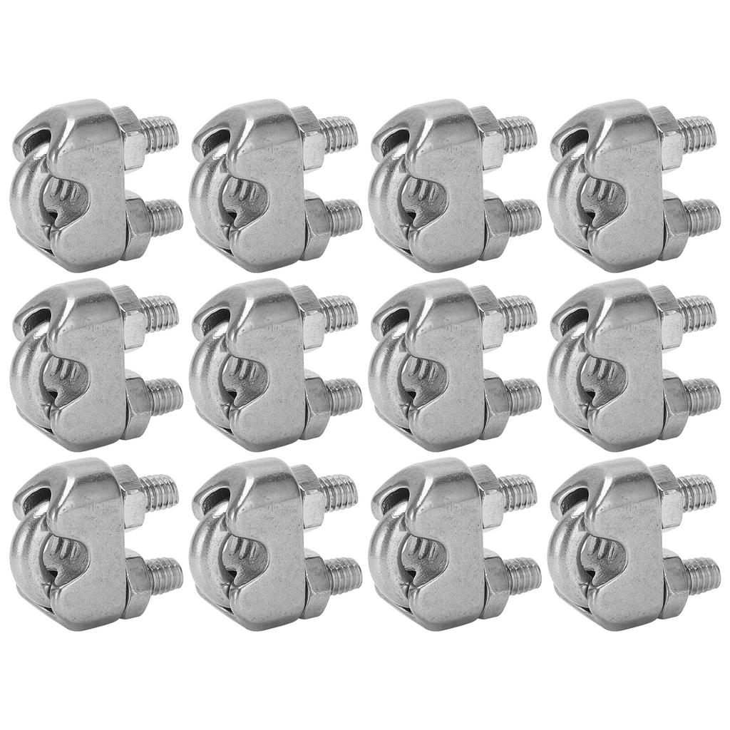 12pcs 1/8 Inch M3 Stainless Steel Wire Rope Cable Clip Clamp U Bolt Saddle Fastener
