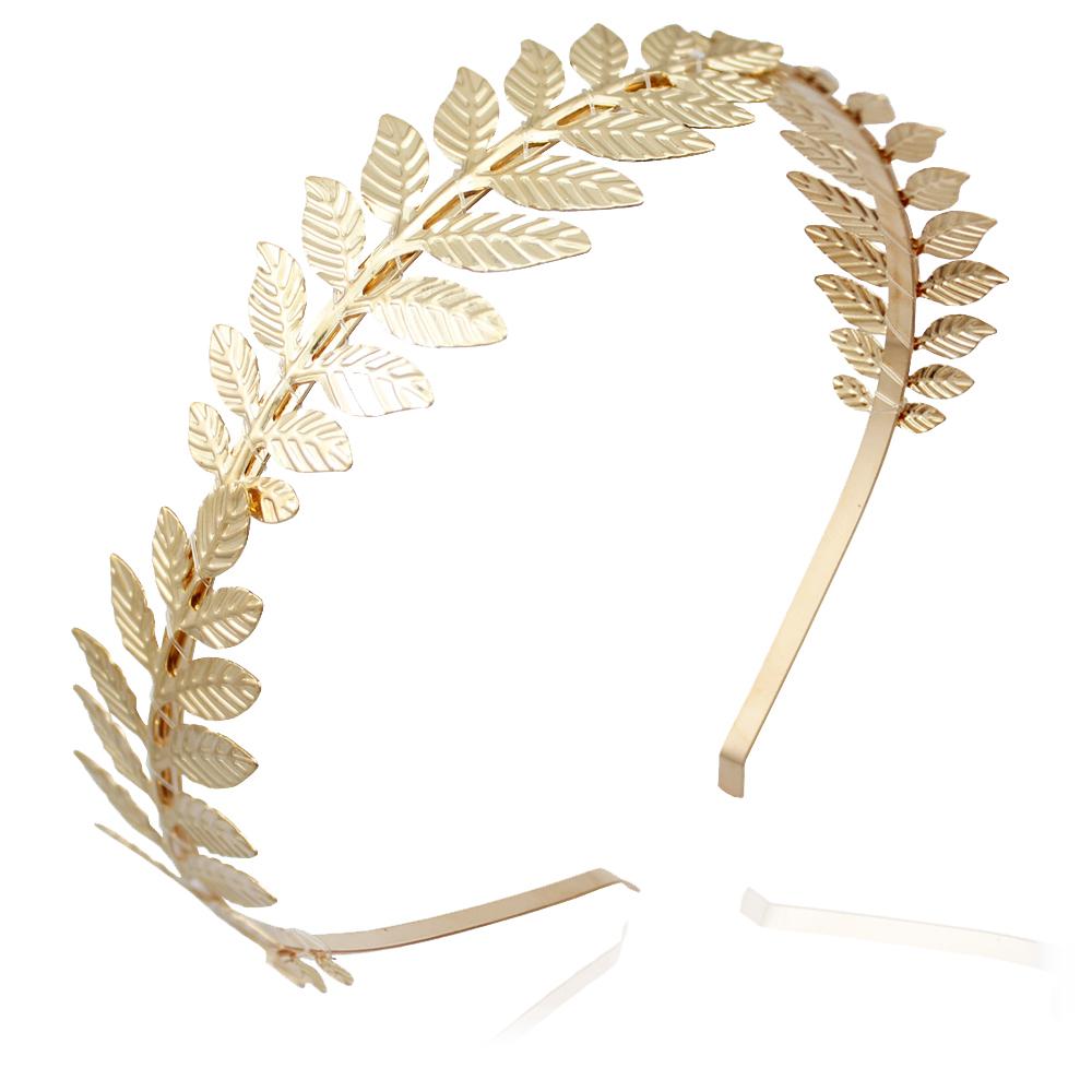 Roman Leaf Branch Dainty Hair Crown Tiara Greek Goddess Alice Heabdband For Women Head Dress Boho Bridal Bride Wedding Jewelry