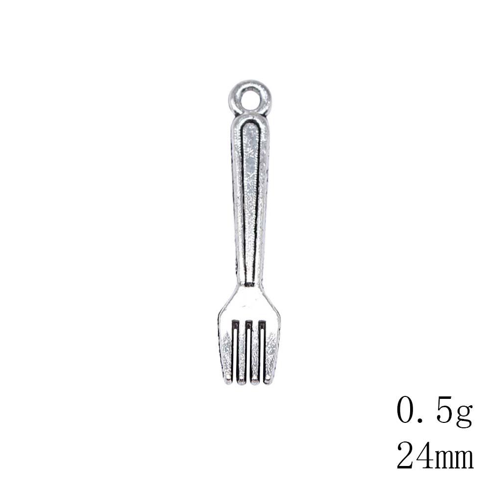 Christmas Decorations Charms For Bracelet Tableware Fork Spoon Charms Pendant Art Supplies Pendant