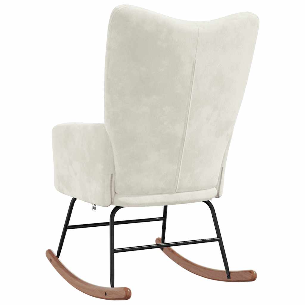 Vidaxl Rocking Armchair, Cream, Upholstered with Velvet