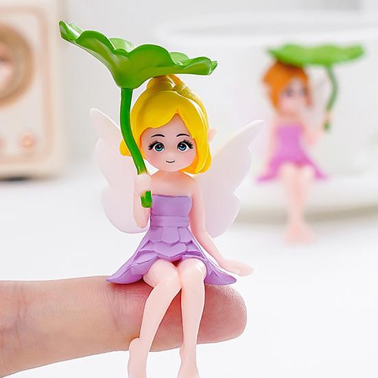 Miniature di Fate Ragazze Fatate Ornamenti con Foglia di Loto per Fioriera Giardino Fatato Paesaggi Muschiosi Scrivania di Casa Scaffale Decorazione per Auto