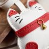 Sheepskin Handmade Real Leather Cute Lucky Cat Bag Charm KeyChain Gift Cute Decoration For Bags Exquisite Charm Bag Accessories