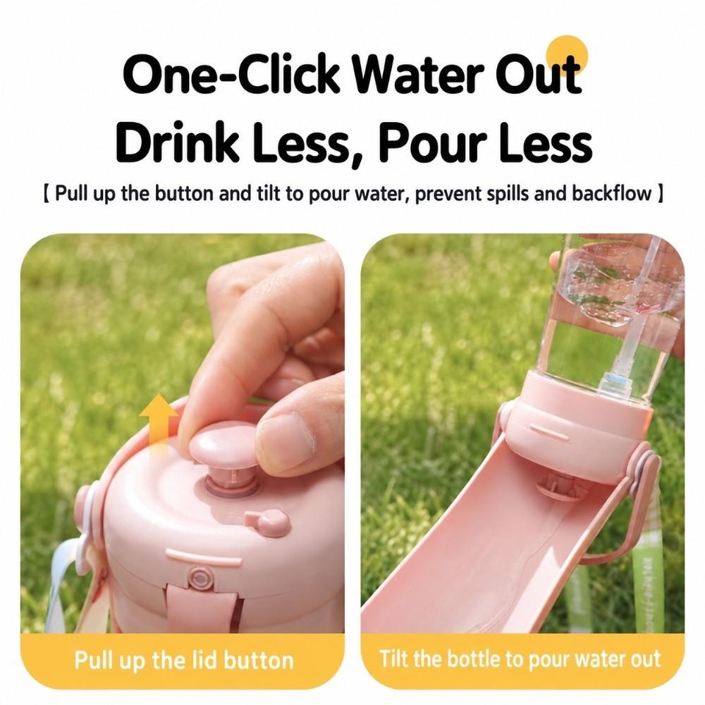 with Detachable Strap Pet Water Bottle 2-in-1 Pet Drinking Bottle Cute Pet Feeder  Pets Using