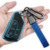 Sindeda For Volkswagen Key Fob Cover With Keychain Soft Full Protection Key Shell Key Case Compatible With VW MK8 Golf/GTI Skoda Octavia (White)