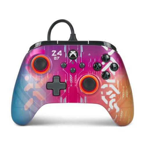[2 års garanti] PowerA Advantage kablet kontroller for Xbox Series X|S - Cyber ​​??Style Double Vibration Function for Xbox Series X|S PC Windows 10/11