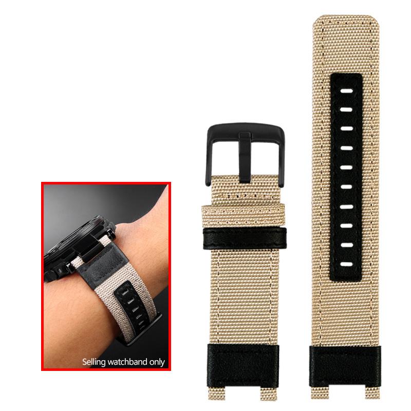 Nylon Canvas Leather Watchband For G-shock Casio GST-B100/S130/S100G/W300G/W330/400G/410 GST-W120L/S120/W130L/S110 Mens Strap