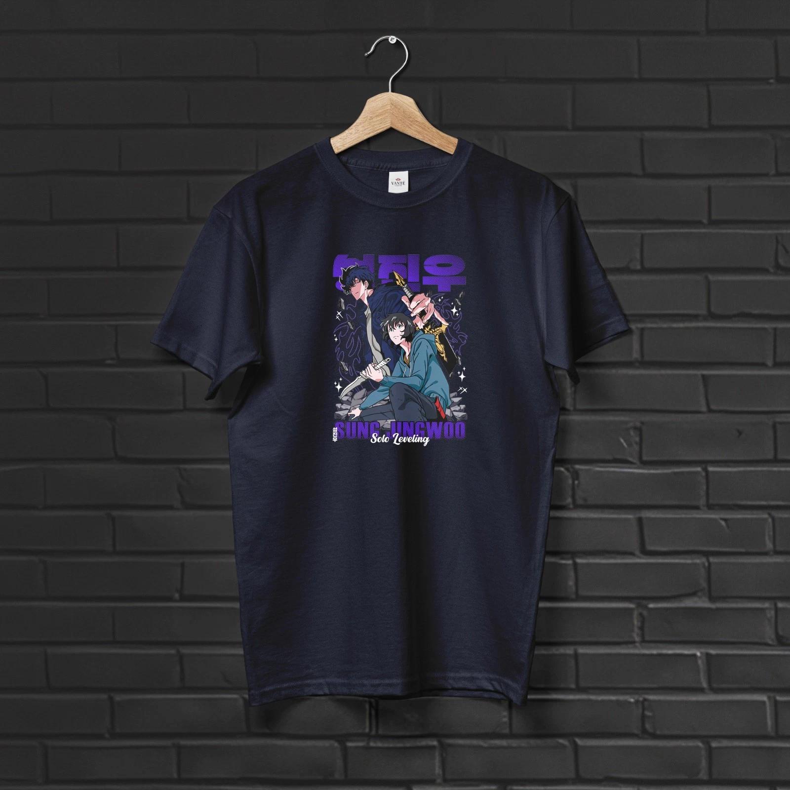 Sung Jinwoo T-Shirt Graphic Tee Mens Unisex Cotton Streetwear Shadow Monarch M