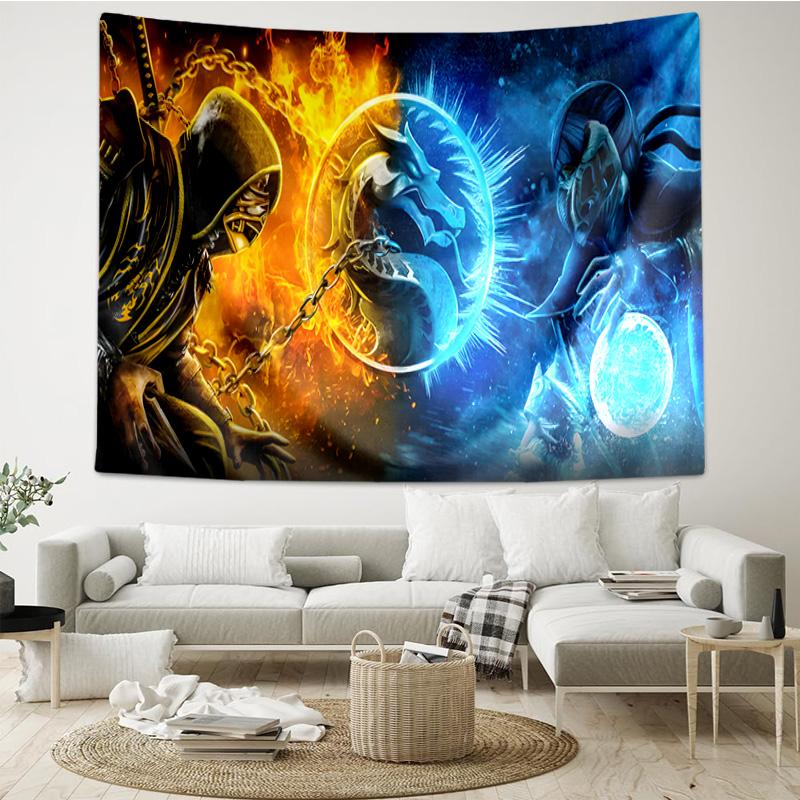 Powerful Warrior Kombat Tapestry Hanging for Bedroom,Livingroom, Playroom,Decor Art Room Wall Tapestry Holiday and Birthday Gifts