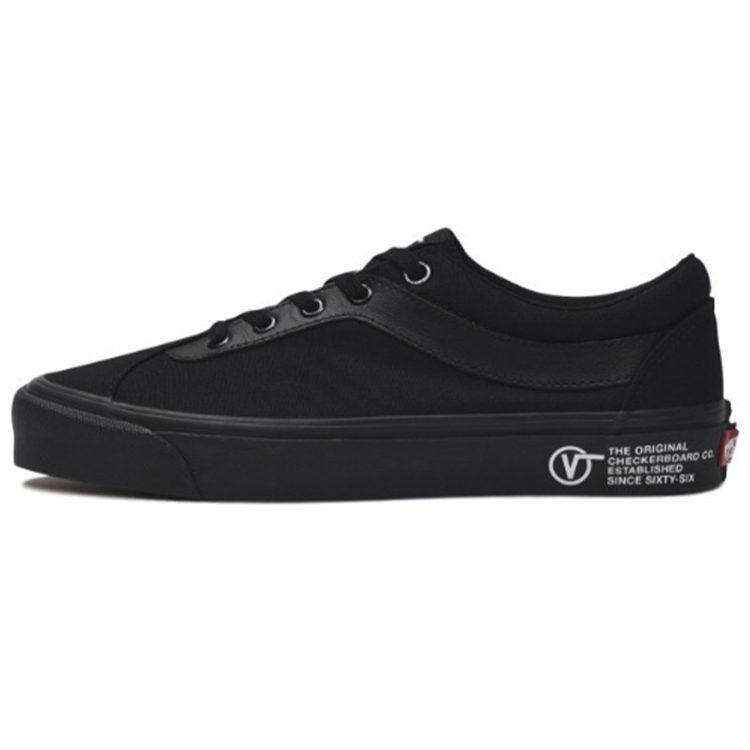Vans Kühles Ni Einfarbige Minimalistische Niedrige Schnürschuhe Freizeit-Skateboarding-Schuhe Unisex Schwarz VN0A3WLPVX6