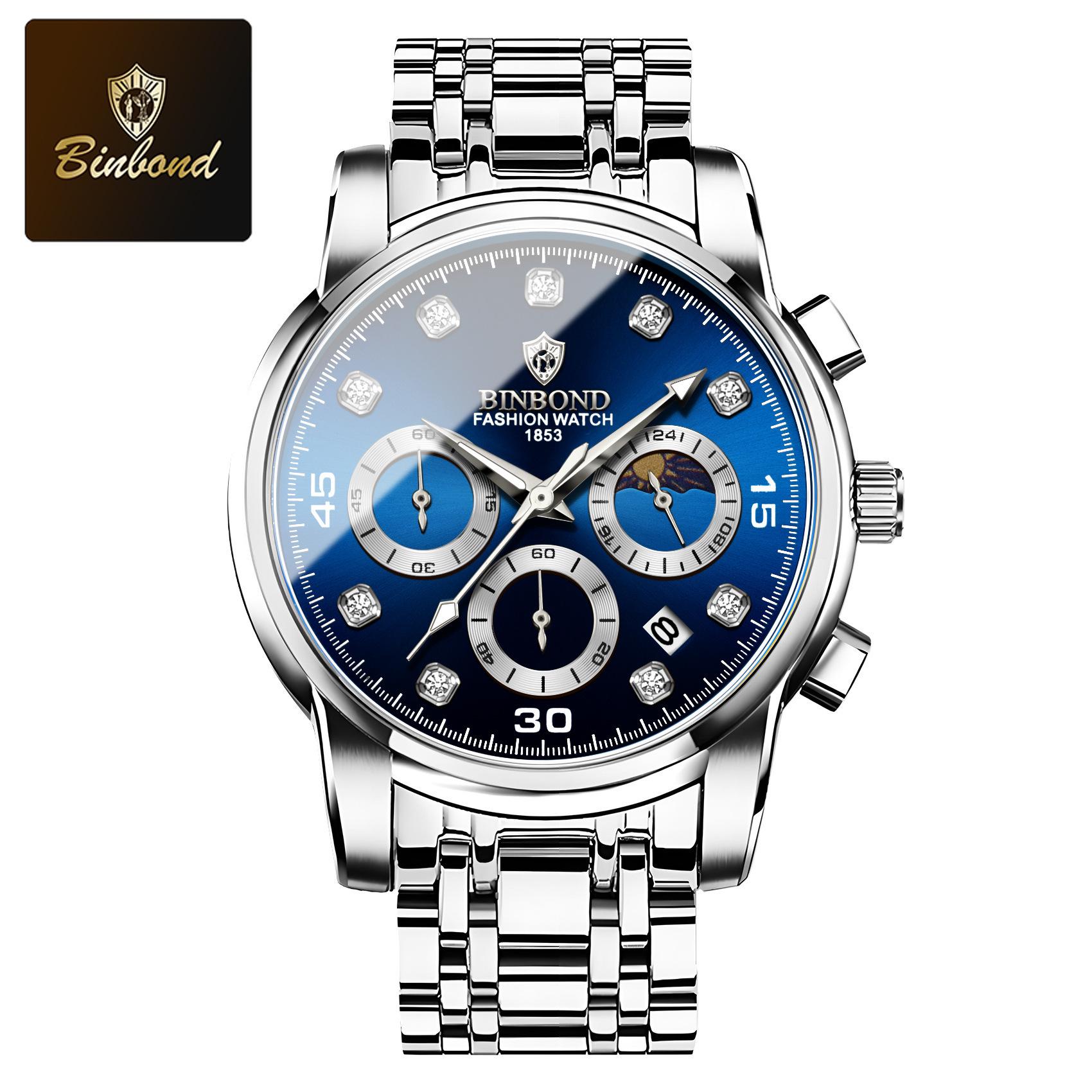 Binbang Multifunctional Quartz Men s Business Watch