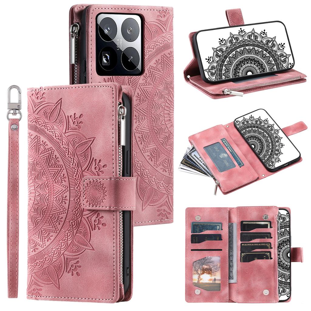 Style 006 For Xiaomi 15 Pro Wallet Case PU Leather Phone Cover Mandala Flower Pattern