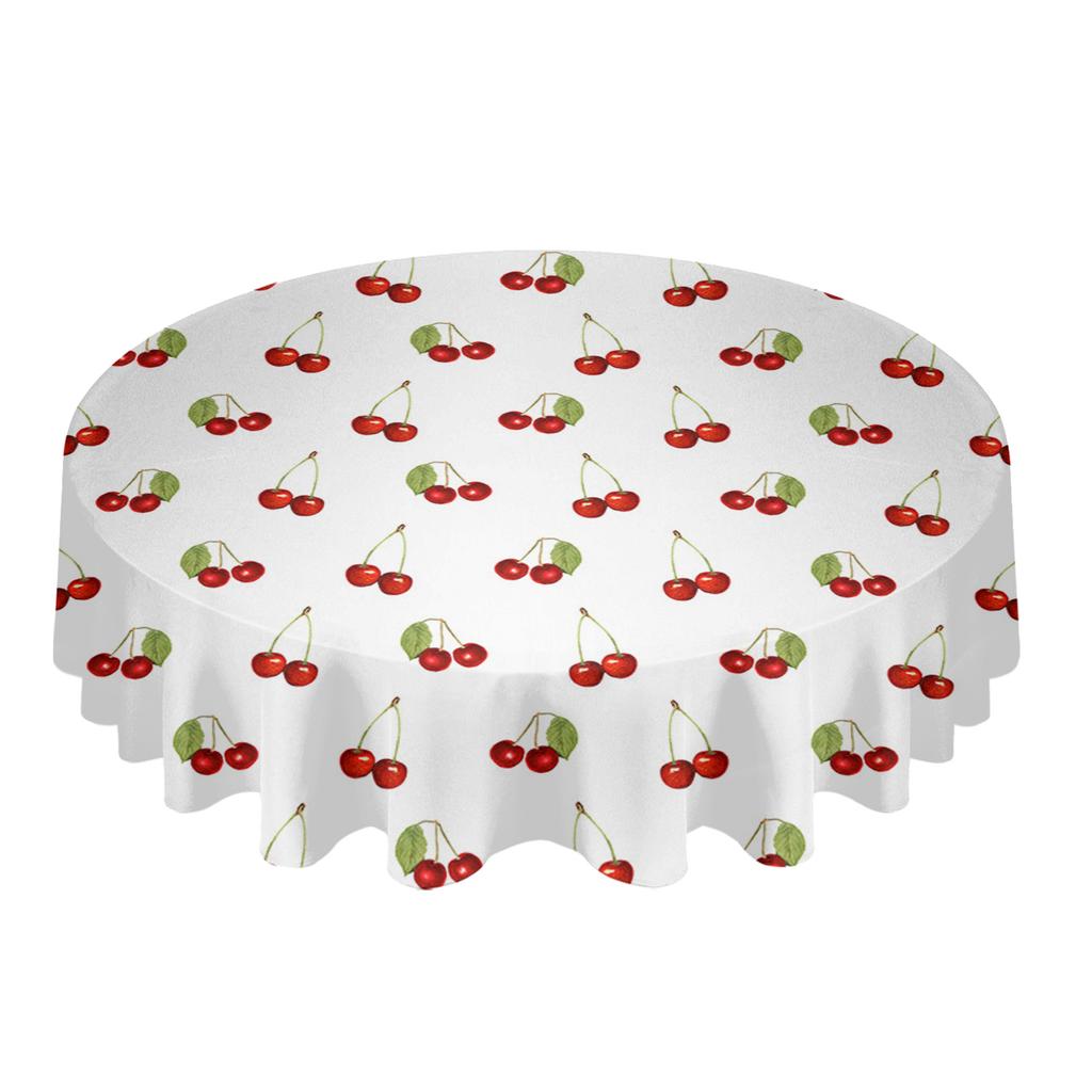 Wiśniowy Owoc Retro Okrągły Obrus Festiwalowy Jadalny Wodoodporny Obrus Pokrowiec na Stół Do Dekoracji Weselnych