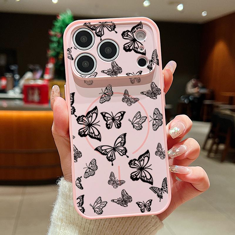 Sketching Butterfly Pattern Case For iPhone 17 Pro Max Magnetic For Magsafe Slim Matte Cover For iPhone 16 15 14 13 Pro Max iPhone 16 Pro Max
