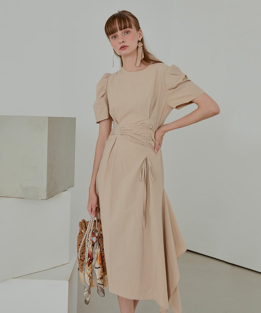 ETMON Pintuck String Dress, Beige