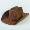 Popular European and American Style Suede Western Cowboy Hat Men's and Women's Simple and Fashionable Big-brimmed Jazz Hat