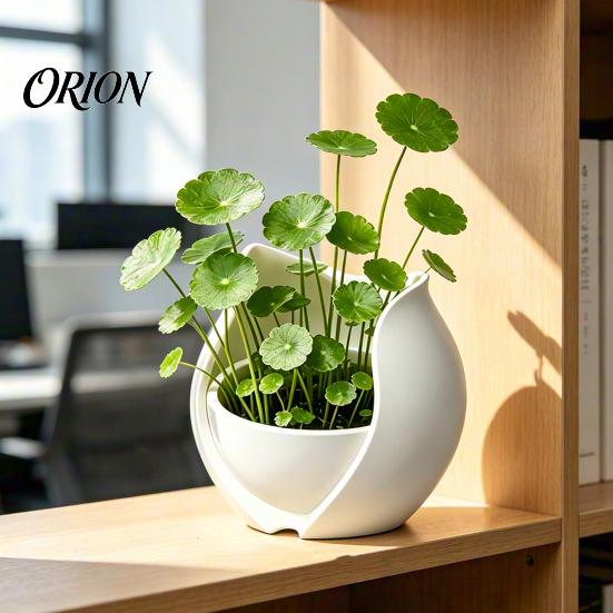 Minimalist White Planter Tulip Flower Shape Planter, 3D Printed Decorative Pot, Stable Desktop Pot Modern Plant Container for Home Office Desk