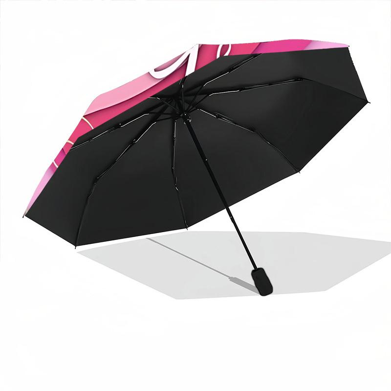 1pc Believe Heart Decorative Auto-Fold Umbrella with One-Touch Open/Close - 8 Reinforced Ribs for Windproof Stability,  yy251118170
