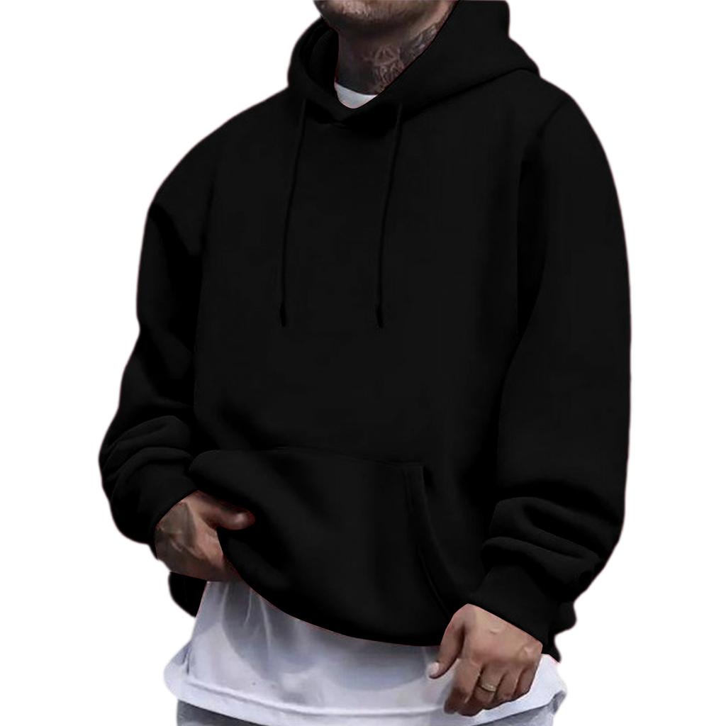 Men's  Japanese Hoodie  American Style  Solid Color  Long Sleeves  Hooded Hood  Hoodie  Hoodie