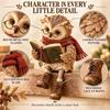 Scarf Detail Owl Figurine Glasses Study Room Ornament Fashion Reading Owl Statue  Tabletop Decor