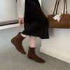2025 Autumn and Winter New Fashion Versatile Thick Heel Suede Korean Small Ankle Boots Women's Shoes Versatile Low Heel Thin Boots