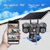 V380 Pro Wireless WiFi Solar Camera Three Lens Three Screen Human Detection 4G Sim Card Solar CCTV IP Camera