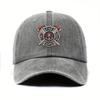 A Fun Classic Vintage Fire Station Badge Mens Baseball Cap with Adjustable Head Circumference and a Lightweight Curved Brim P