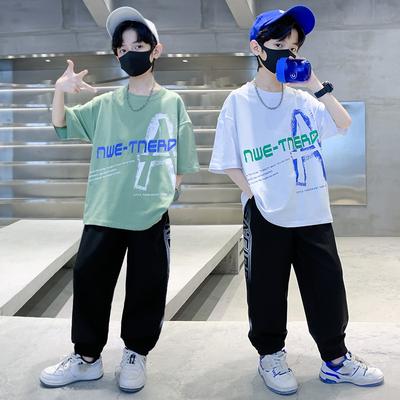 Boys' Summer Casual Two-piece Suit Short-sleeved Trousers Big Children's Boys Handsome Summer Clothes