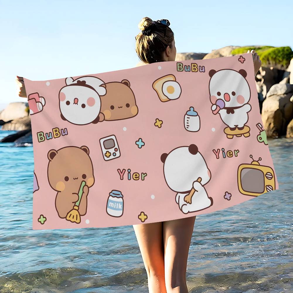 Süßes Bubu Dudu Strandtuch Bunte Badetücher für Mädchen Mikrofaser Schnelltrocknend Personalisiert Sandfrei Strand Yoga Spa Fitnessstudio Pool
