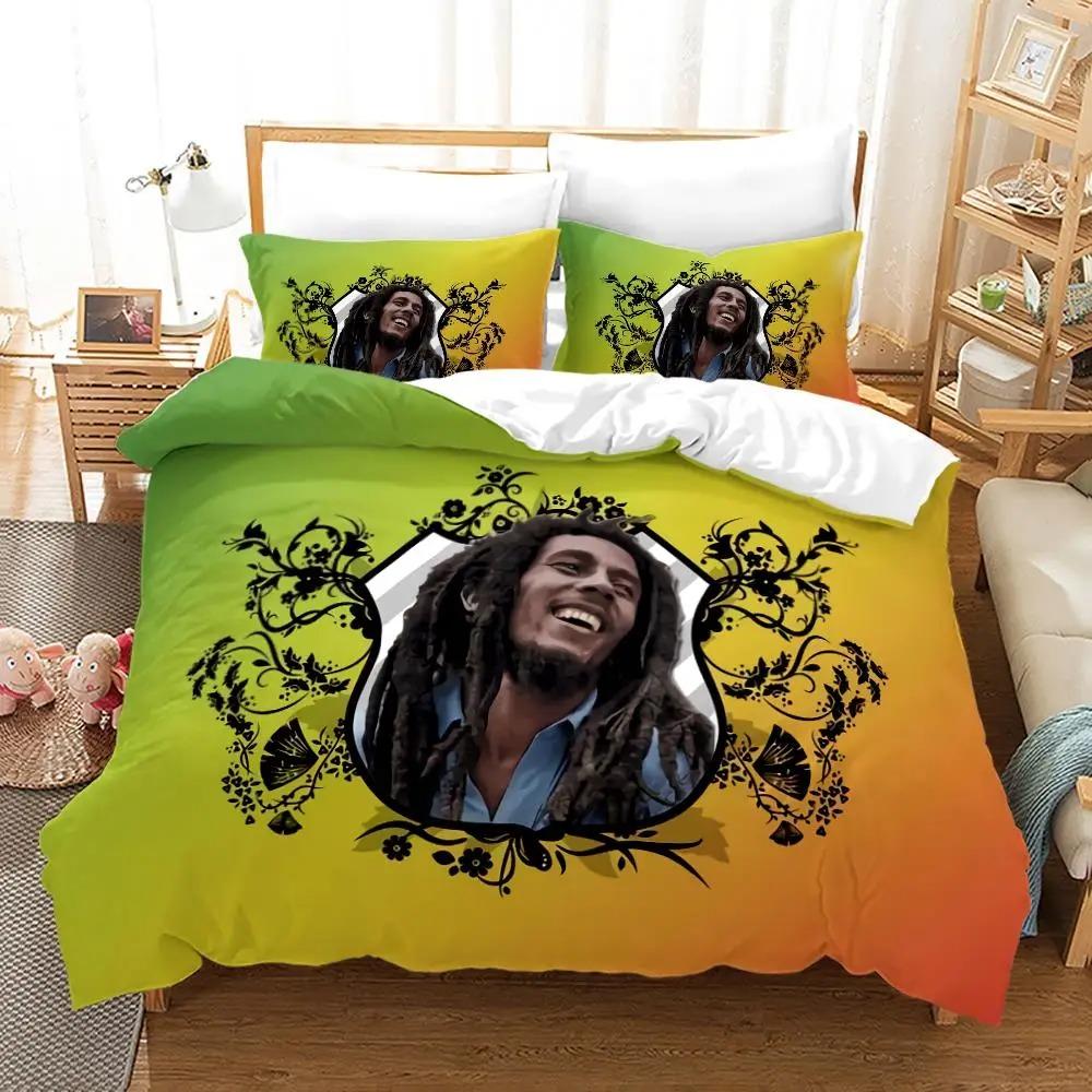 Bob Marley Duvet Cover Collections Music Legends Jamaica Singer Comfortable Bedspreads Queen King Size Bedding Collections